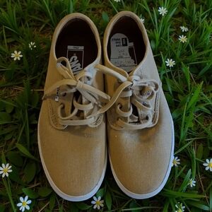 Vans Beige Canvas Lace-Up Shoes